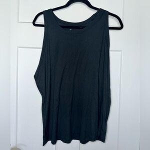 Dangling Black Soft Ribbed Racerback Tank